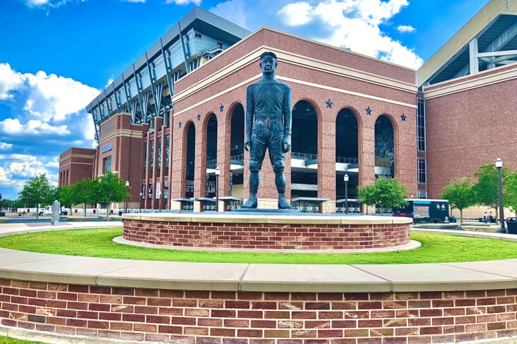 the 12th man statue in College Station, Texas